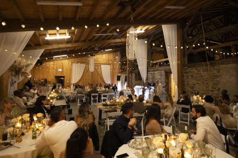 Wedding reception in the barn