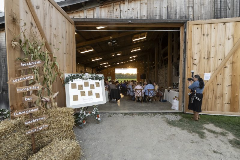 Wedding reception in the barn