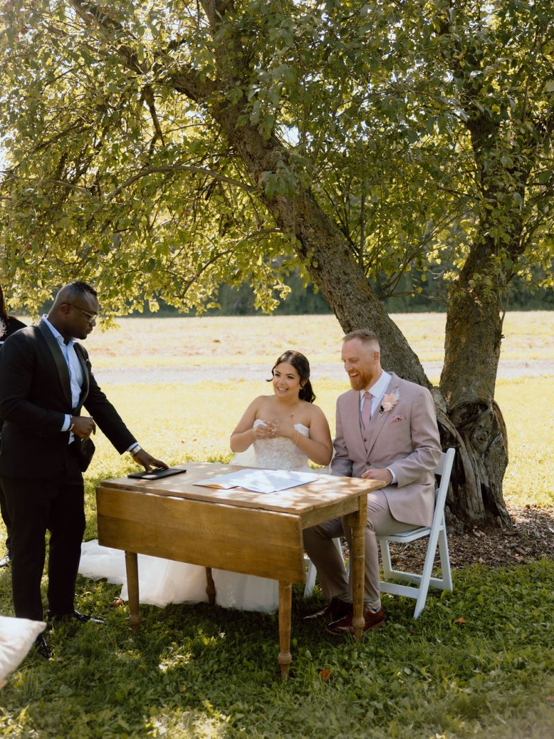 Wedding reception on the lawn