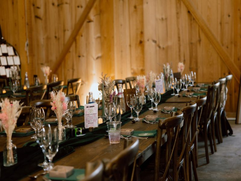 Wedding reception in the barn