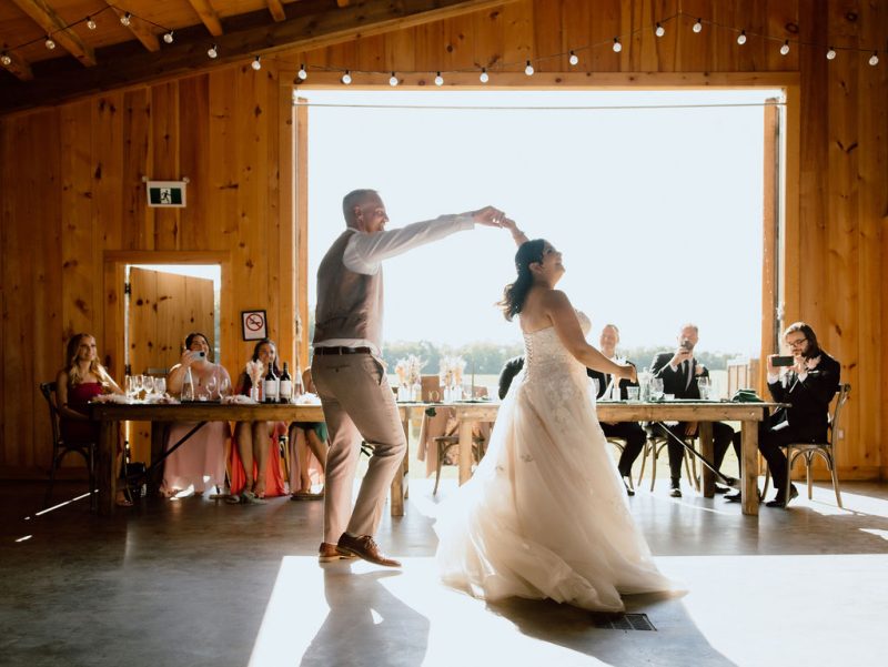 Wedding reception in the barn