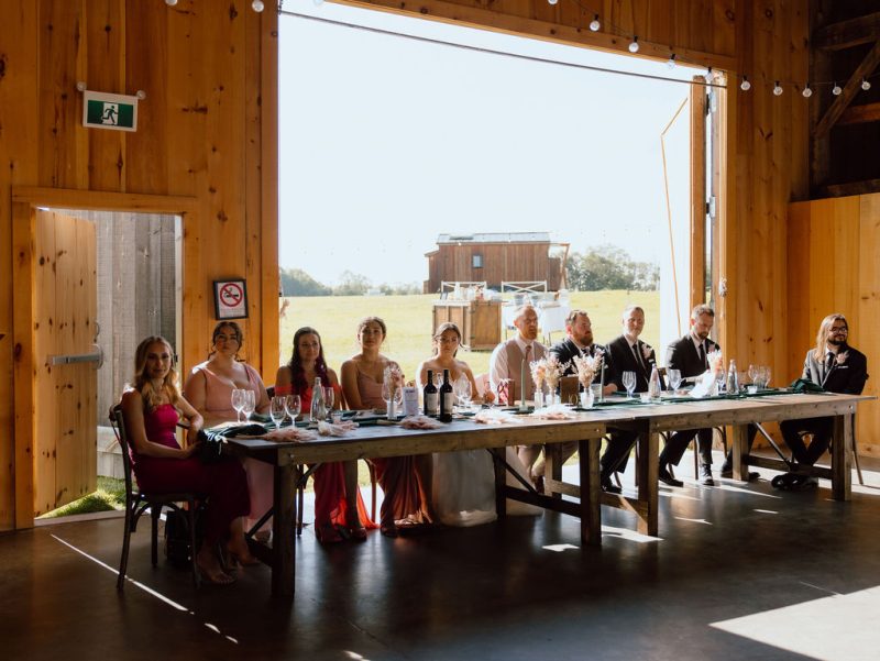 Wedding reception in the barn