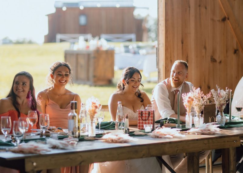 Wedding reception in the barn