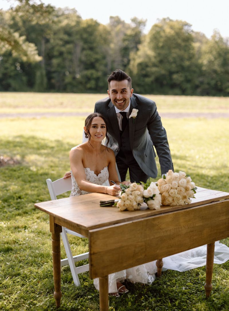 Wedding ceremony on the lawn
